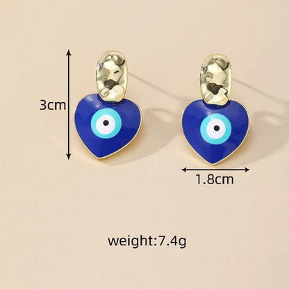 1 Pair Vintage Style Simple Style Heart Shape Eye Zinc Alloy Drop Earrings