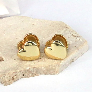 1 Pair Vintage Style Simple Style Heart Shape Plating Copper Gold Plated Silver Plated Ear Cuffs