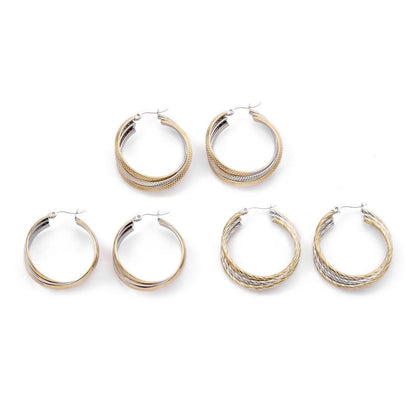 1 Pair Vintage Style Simple Style Irregular Circle Plating Stainless Steel 18K Gold Plated Earrings