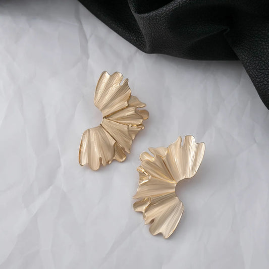 1 Pair Vintage Style Simple Style Leaves Plating Alloy Gold Plated Ear Studs