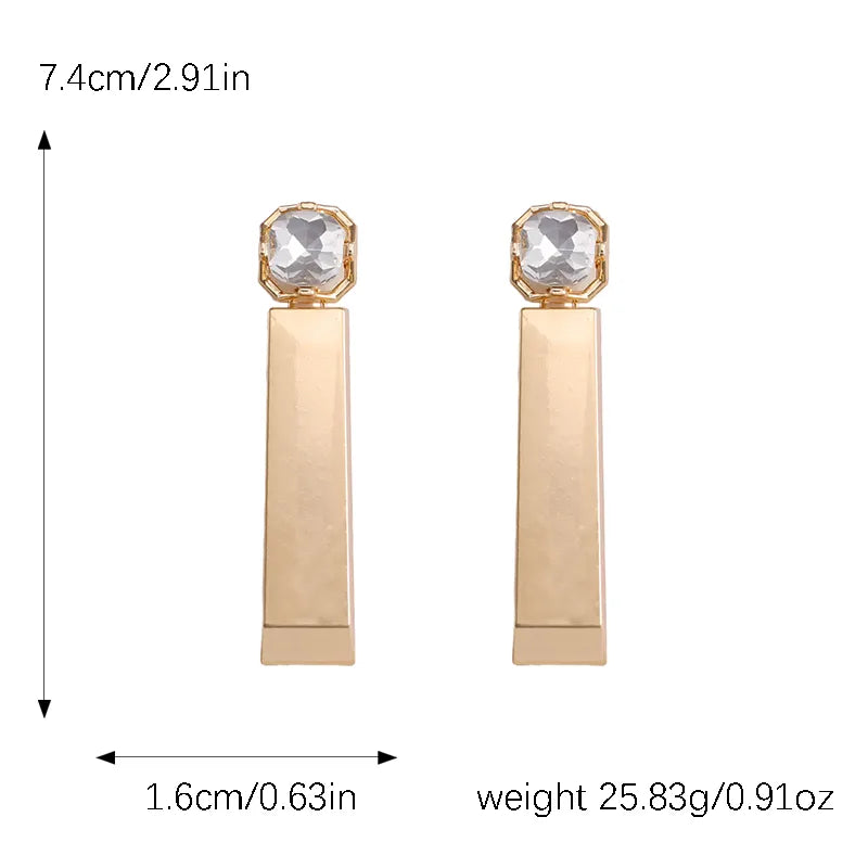 1 Pair Vintage Style Simple Style Rectangle Plating Alloy Gold Plated Silver Plated Drop Earrings