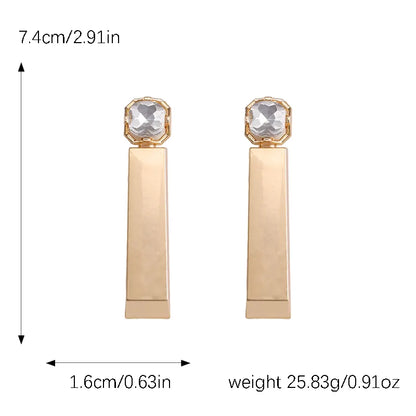 1 Pair Vintage Style Simple Style Rectangle Plating Alloy Gold Plated Silver Plated Drop Earrings