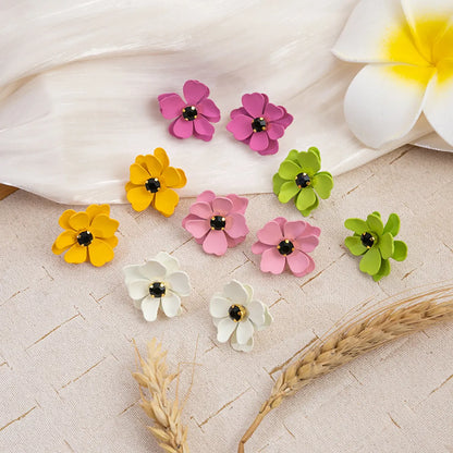 1 Pair Vintage Style Simple Style Roman Style Flower Alloy Ear Studs