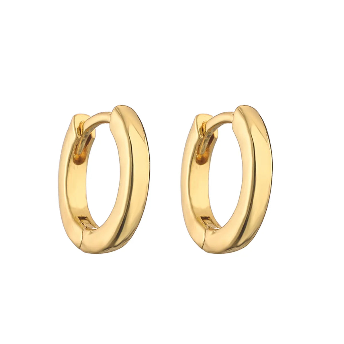 1 Pair Vintage Style Simple Style Round Solid Color Plating Copper 18k Gold Plated Hoop Earrings