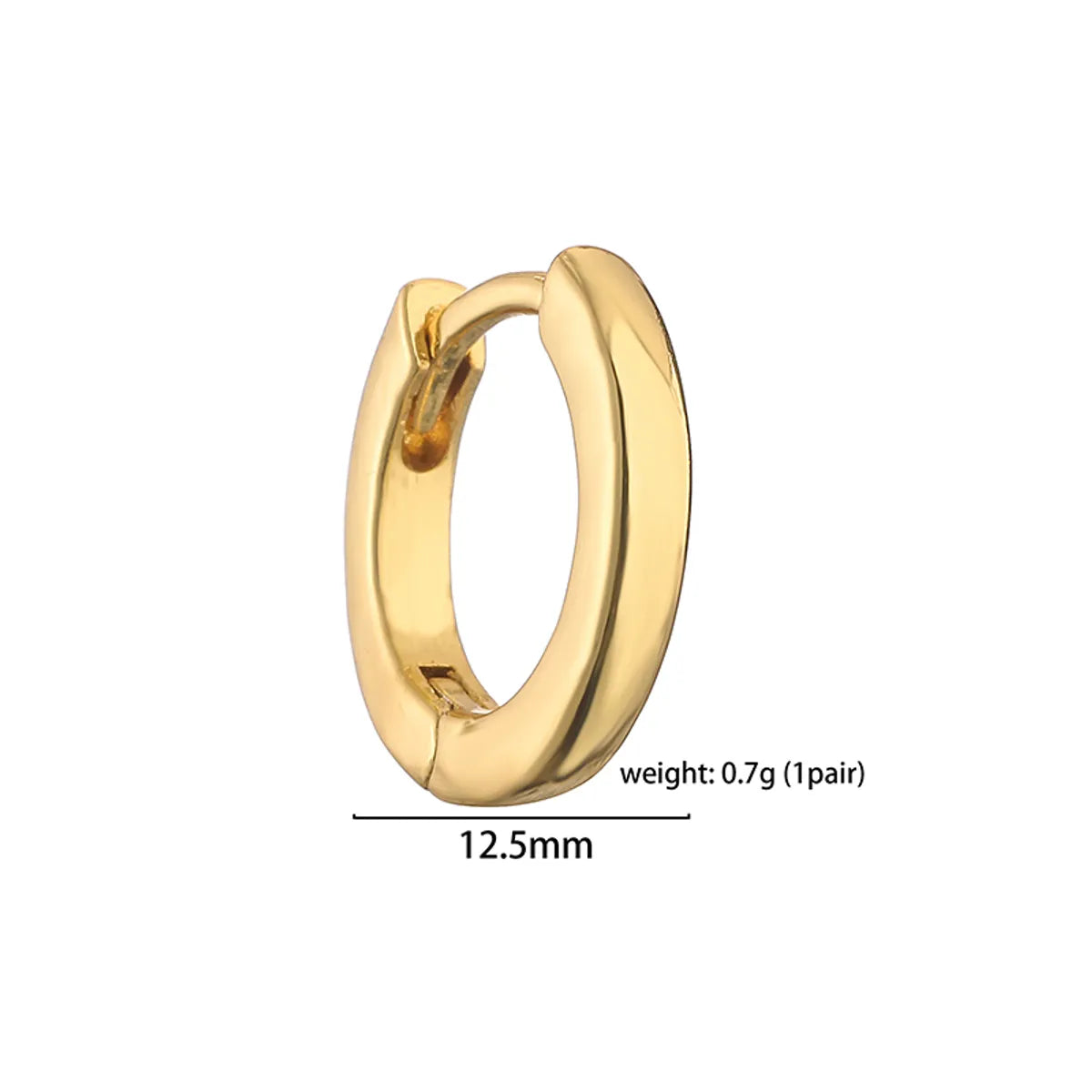 1 Pair Vintage Style Simple Style Round Solid Color Plating Copper 18k Gold Plated Hoop Earrings