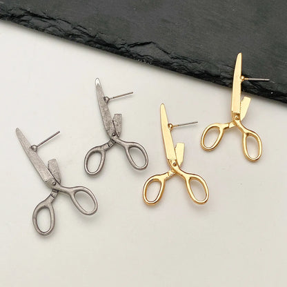 1 Pair Vintage Style Simple Style Scissors Plating Alloy 14k Gold Plated Silver Plated Ear Studs