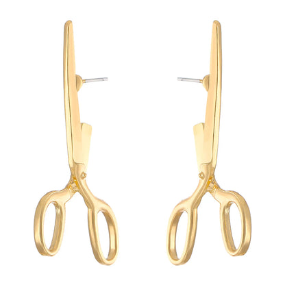 1 Pair Vintage Style Simple Style Scissors Plating Alloy 14k Gold Plated Silver Plated Ear Studs