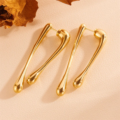 1 Pair Vintage Style Simple Style Solid Color Bow Knot Plating Inlay Titanium Steel Rhinestones 18K Gold Plated Drop Earrings