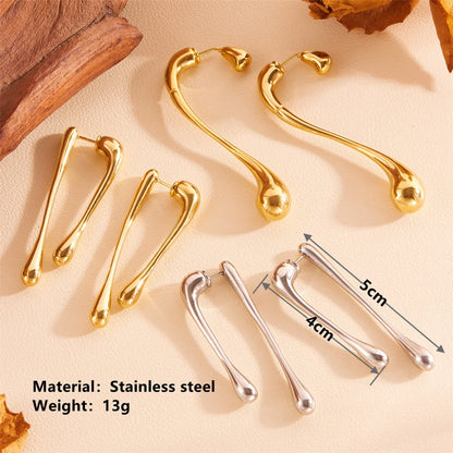 1 Pair Vintage Style Simple Style Solid Color Bow Knot Plating Inlay Titanium Steel Rhinestones 18K Gold Plated Drop Earrings