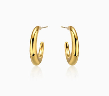 1 Pair Vintage Style Simple Style Solid Color Plating Copper Hoop Earrings