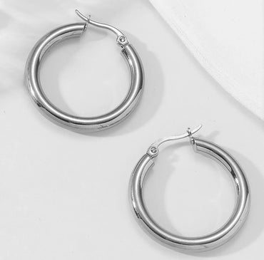 1 Pair Vintage Style Simple Style Star Steel Ball 304 Stainless Steel 18K Gold Plated Hoop Earrings Drop Earrings