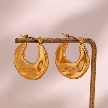 1 Pair Vintage Style Simple Style U Shape Stainless Steel Plating 18k Gold Plated Earrings