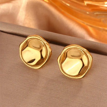 1 Pair Vintage Style Simple Style Waves Lines Irregular Plating 304 Stainless Steel 18K Gold Plated Ear Studs