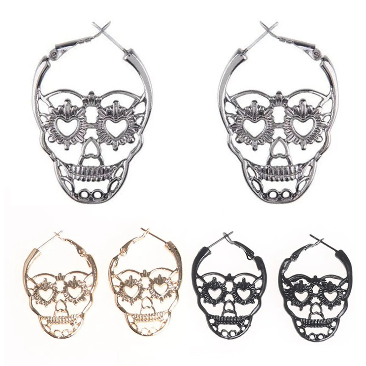 1 Pair Vintage Style Skull Plating Alloy Earrings