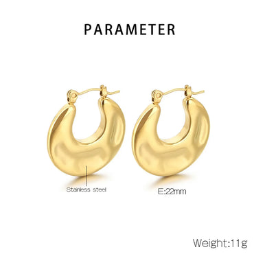 1 Pair Vintage Style Solid Color Plating 304 Stainless Steel 18K Gold Plated Earrings