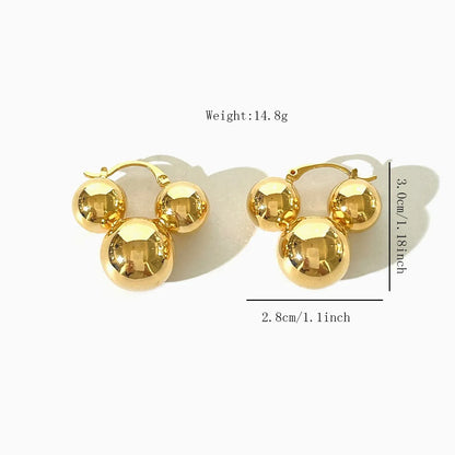 1 Pair Vintage Style Solid Color Plating Copper White Gold Plated Gold Plated Hoop Earrings