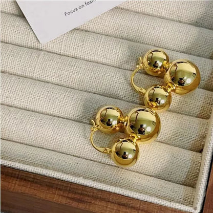 1 Pair Vintage Style Solid Color Plating Copper White Gold Plated Gold Plated Hoop Earrings