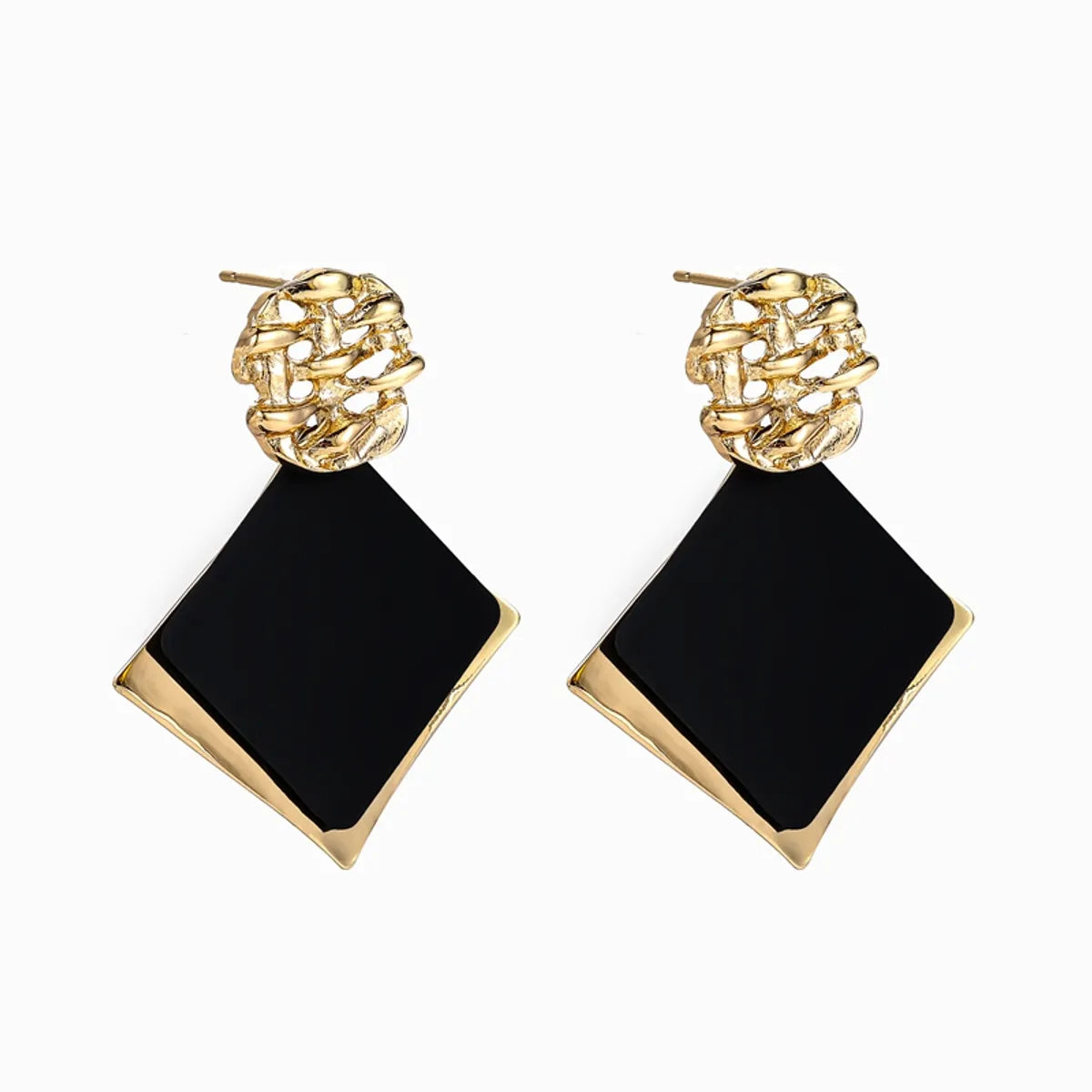 1 Pair Vintage Style Square Plating Alloy Gold Plated Ear Studs