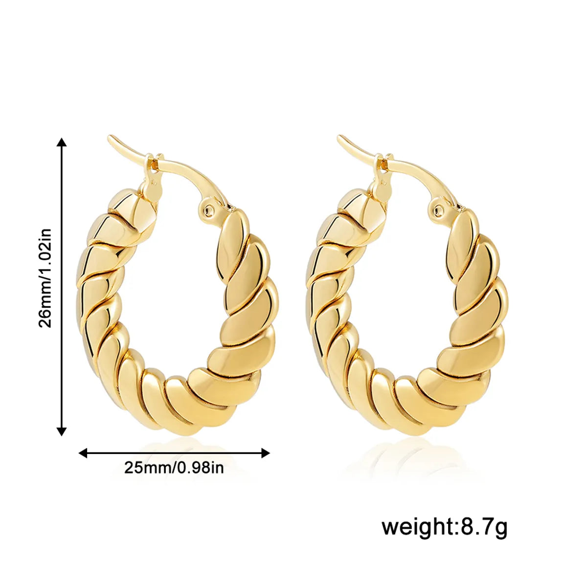 1 Pair Vintage Style Twist Alloy Earrings