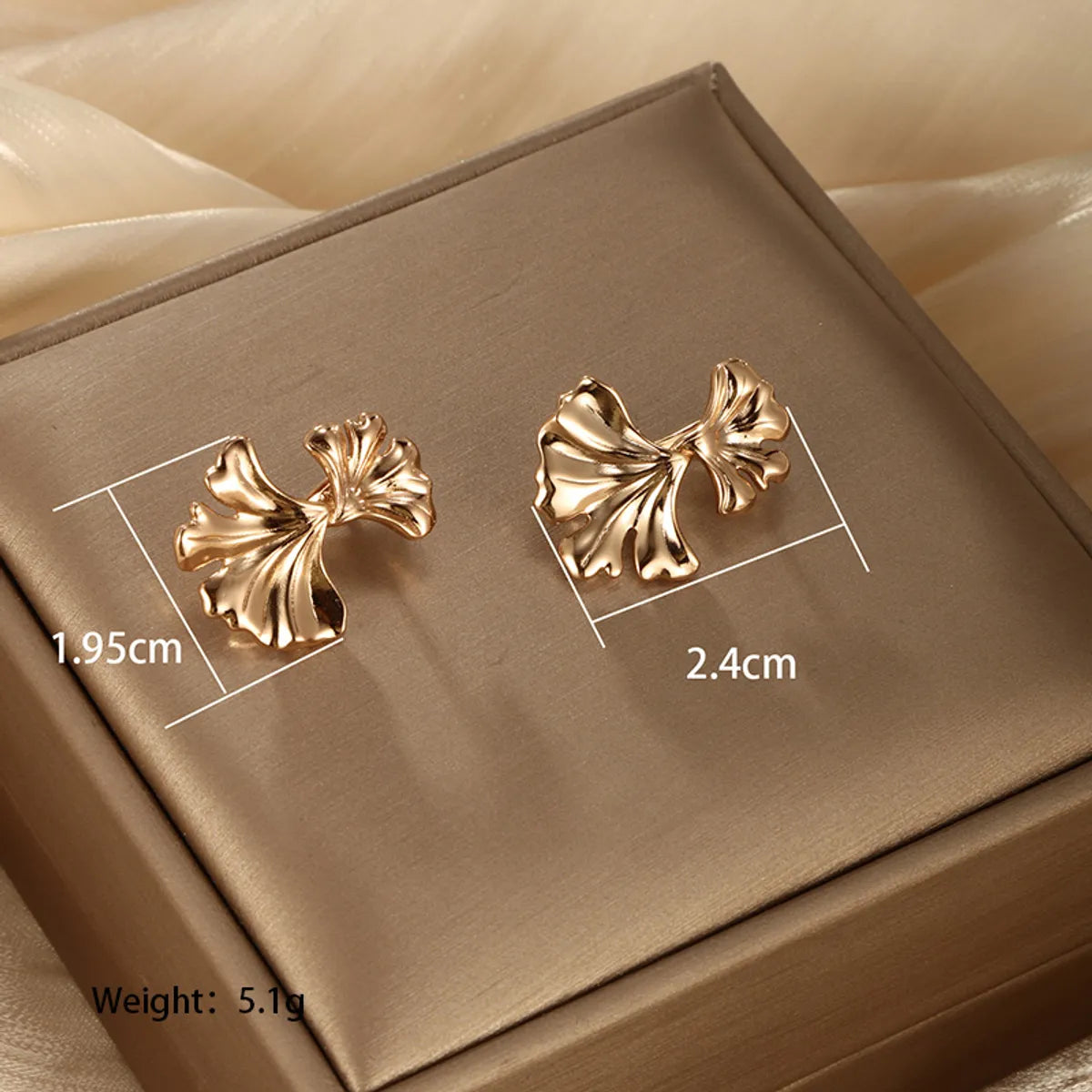 1 Pair Xuping Plant Ginkgo Leaf Plating Alloy Copper Alloy 18k Gold Plated Ear Studs