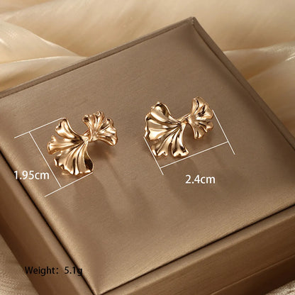 1 Pair Xuping Plant Ginkgo Leaf Plating Alloy Copper Alloy 18k Gold Plated Ear Studs