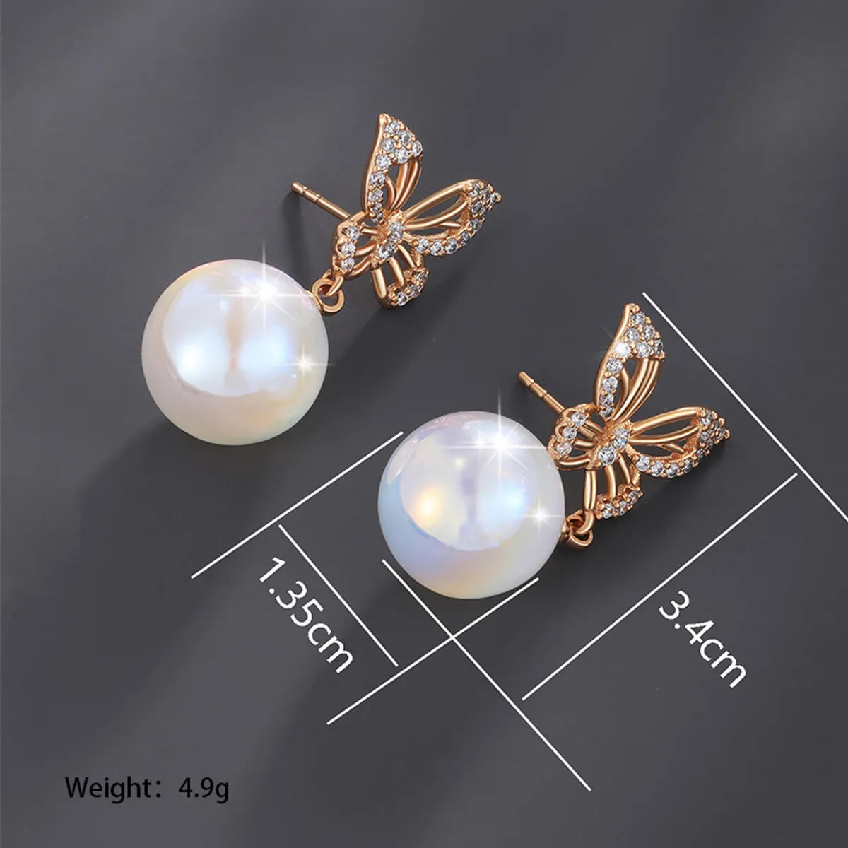 1 Pair Xuping Shiny Round Plating Inlay Alloy Copper Alloy Artificial Gemstones Artificial Pearls 14k Gold Plated 18k Gold Plated White Gold Plated Drop Earrings