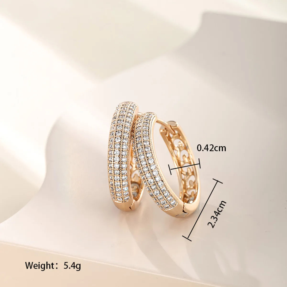 1 Pair Xuping Simple Style Circle Copper Alloy Artificial Gemstones 14k Gold Plated 18k Gold Plated White Gold Plated Hoop Earrings