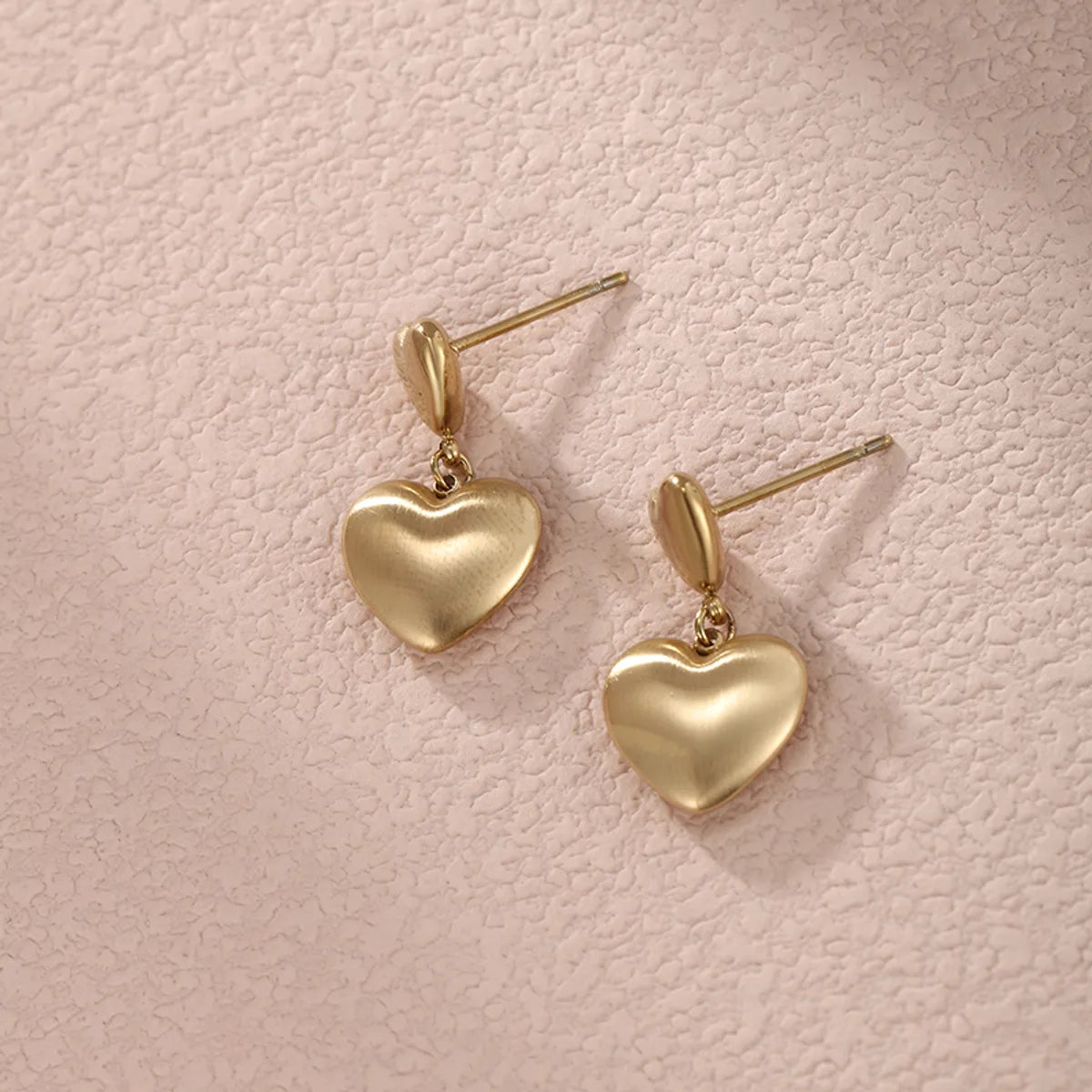 1 Pair Xuping Simple Style Circle Heart Shape Bow Knot Stainless Steel 14k Gold Plated Ear Studs