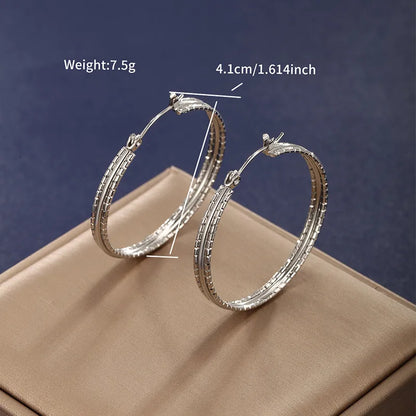 1 Pair XUPING Simple Style Circle 304 Stainless Steel Hoop Earrings