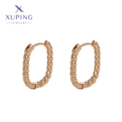 1 Pair XUPING Simple Style Commute Geometric Copper 18K Gold Plated Earrings