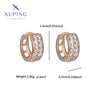 1 Pair XUPING Simple Style Commute Round Plating Copper Artificial Gemstones 18K Gold Plated Platinum Plated Earrings