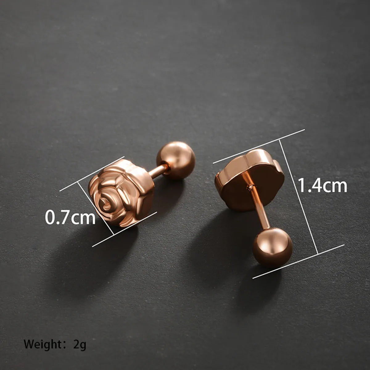 1 Pair XUPING Simple Style Flower Plating 304 Stainless Steel 18K Gold Plated Raw Steel Black Gun Ear Studs