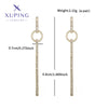 1 Pair XUPING Simple Style Geometric Plating Copper Artificial Gemstones 18K Gold Plated Drop Earrings