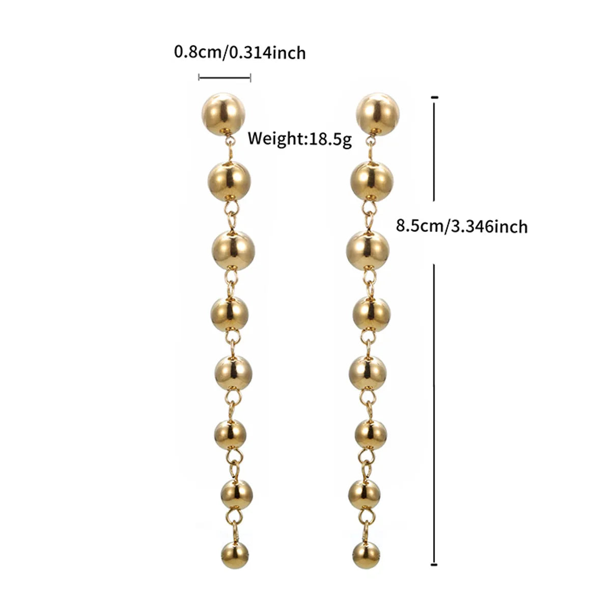 1 Pair XUPING Simple Style Geometric Round 304 Stainless Steel 18K Gold Plated Drop Earrings