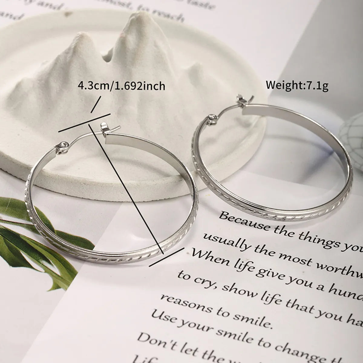 1 Pair XUPING Simple Style Geometric Round Irregular 304 Stainless Steel Hoop Earrings