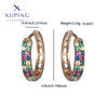 1 Pair XUPING Simple Style Round Inlay Copper Artificial Gemstones 18K Gold Plated Earrings