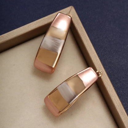 1 Pair Xuping Simple Style Solid Color Plating Copper Alloy Earrings