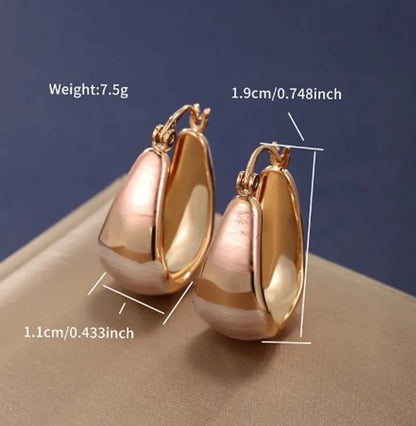 1 Pair Xuping Simple Style Solid Color Plating Copper Alloy Earrings