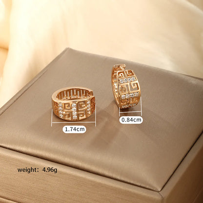 1 Pair Xuping Simple Style Solid Color Plating Inlay Copper Alloy Artificial Diamond 18k Gold Plated Earrings