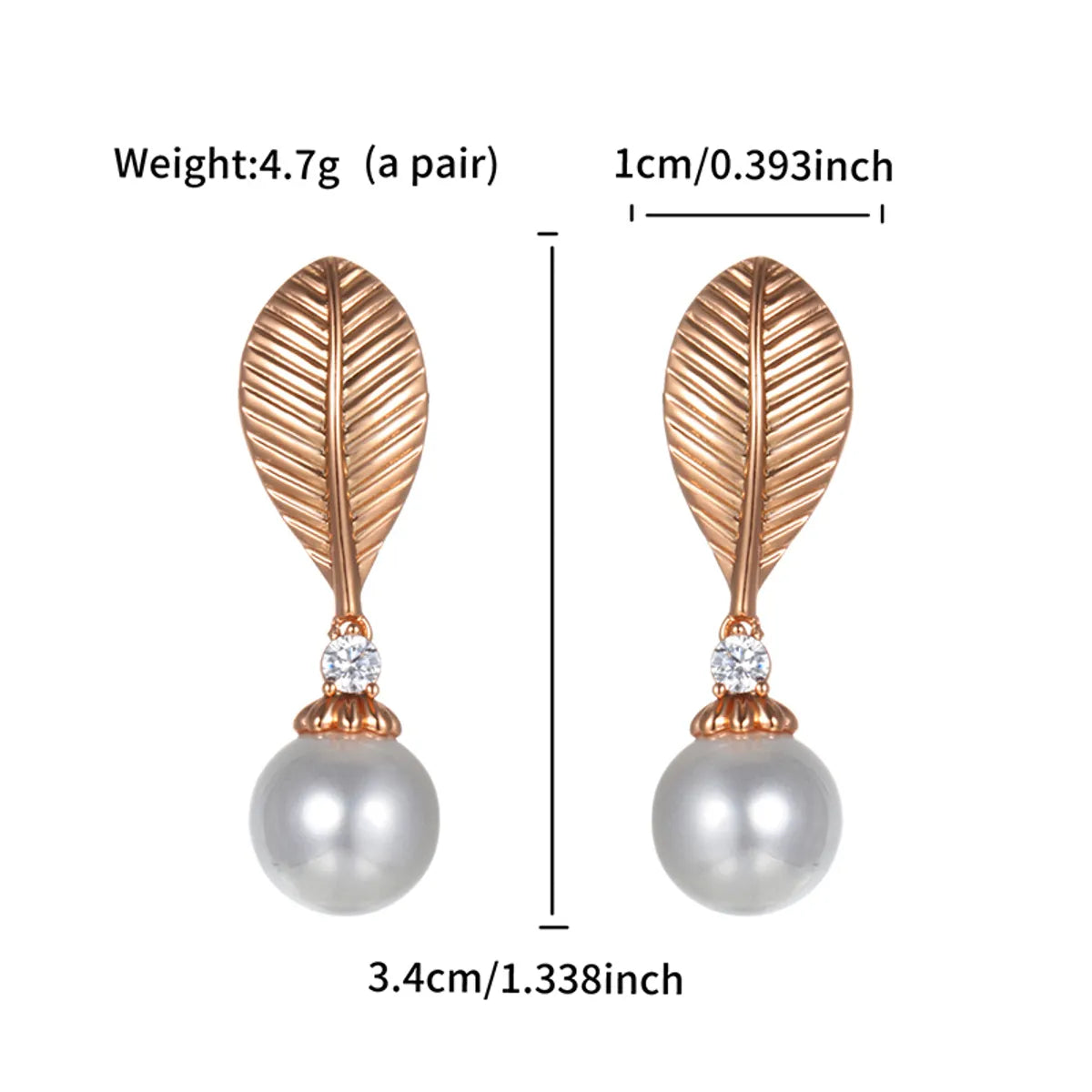 1 Pair XUPING Sweet Commute Leaf Tassel Plating Inlay Copper Artificial Gemstones 18K Gold Plated Drop Earrings Ear Studs