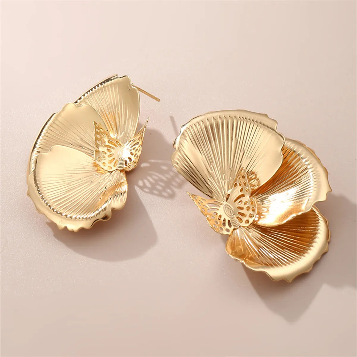 1 Pair Y2K Exaggerated Beach Floral Alloy Ear Studs