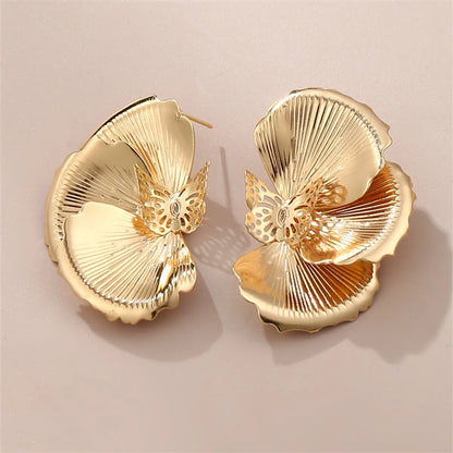 1 Pair Y2K Exaggerated Beach Floral Alloy Ear Studs