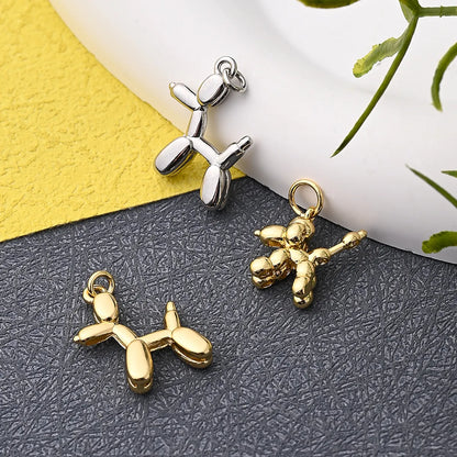 1 Pc/Package 14x14mm 20x14mm Hole 2~2.9mm Hole 3~3.9mm Copper 18K Gold Plated White Gold Plated Halloween Pattern Dog Poodle Polished Pendant