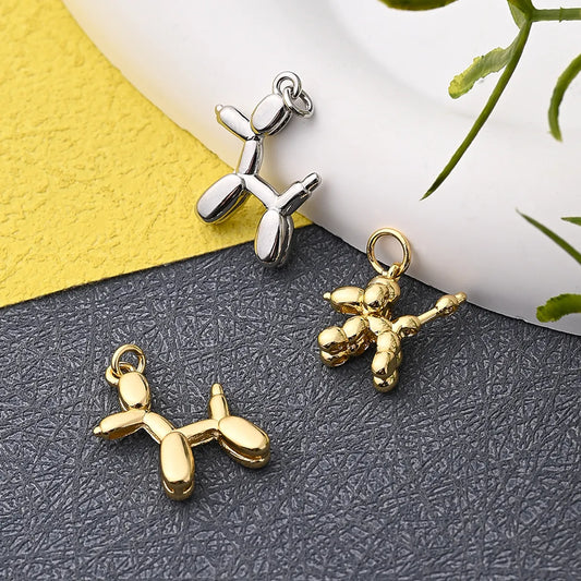 1 Pc/Package 14x14mm 20x14mm Hole 2~2.9mm Hole 3~3.9mm Copper 18K Gold Plated White Gold Plated Halloween Pattern Dog Poodle Polished Pendant