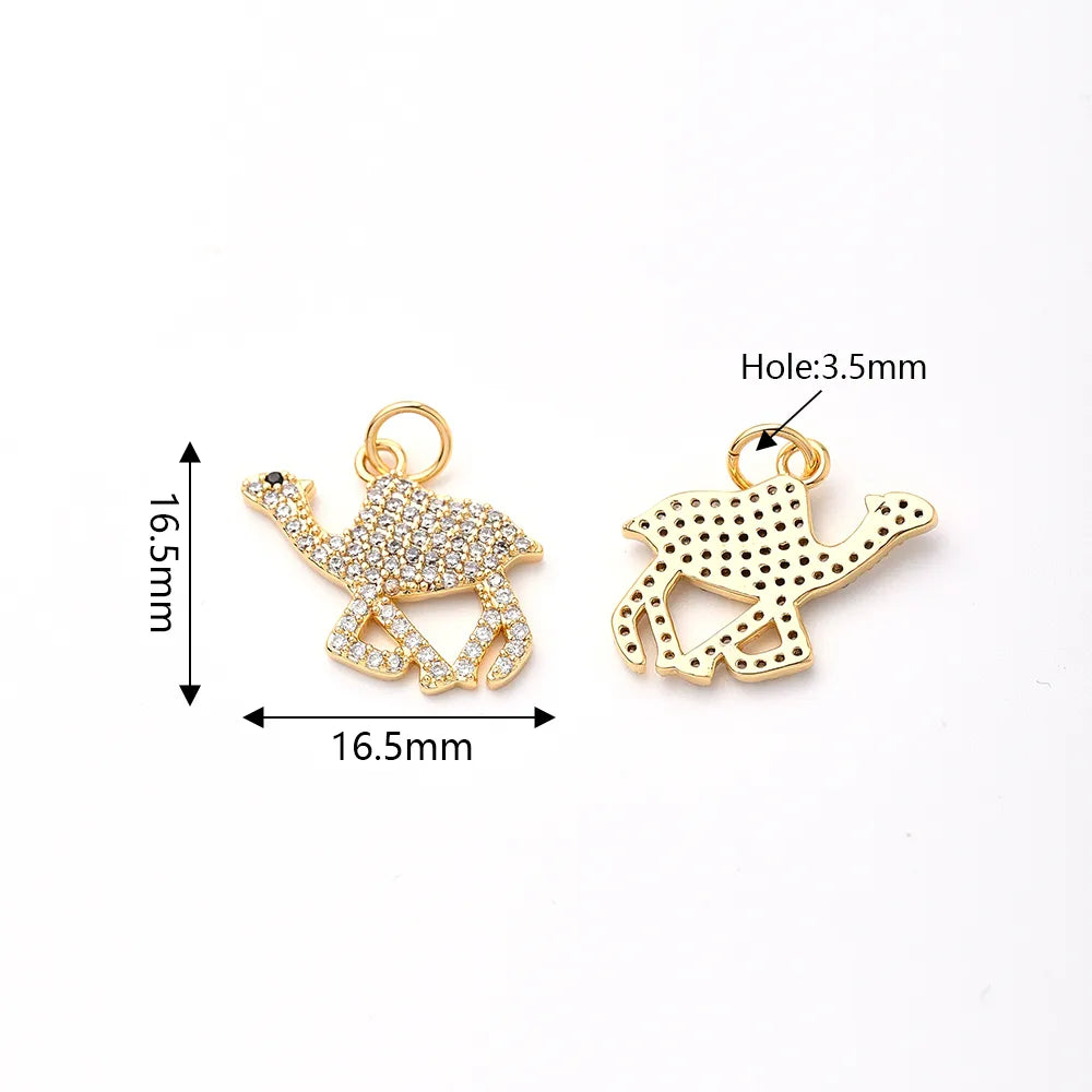 1 Pc/Package 16.5x16.5mm Hole 3~3.9mm Copper Zircon Rose Gold Plated White Gold Plated Gold Plated Solid Color Polished Pendant