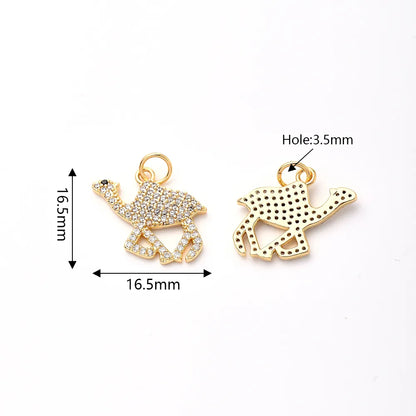 1 Pc/Package 16.5x16.5mm Hole 3~3.9mm Copper Zircon Rose Gold Plated White Gold Plated Gold Plated Solid Color Polished Pendant