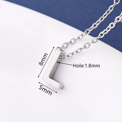 1 Pc/Package 8x4mm 8x5.5mm 8x5mm Hole 1~1.9mm 304 Stainless Steel Letter Polished Beads