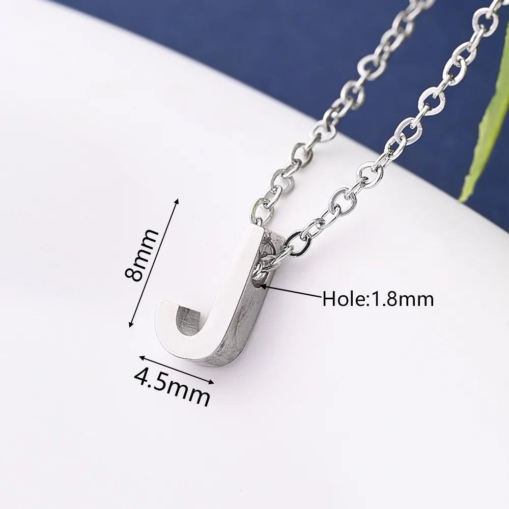 1 Pc/Package 8x4mm 8x5.5mm 8x5mm Hole 1~1.9mm 304 Stainless Steel Letter Polished Beads