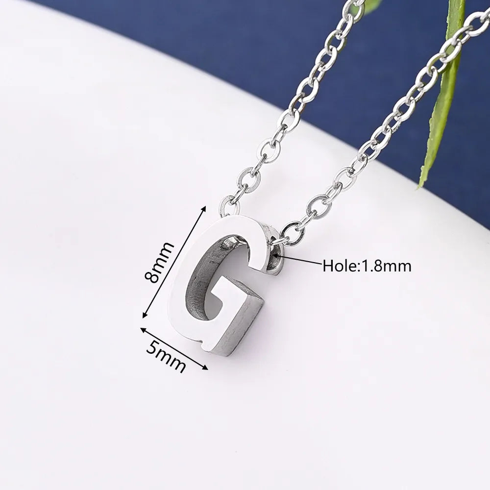 1 Pc/Package 8x4mm 8x5.5mm 8x5mm Hole 1~1.9mm 304 Stainless Steel Letter Polished Beads