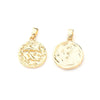 1 PCS/Package 6.5x4mm Copper Gold Plated Round Constellation Polished Pendant